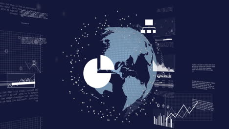 animation of data processing over globe