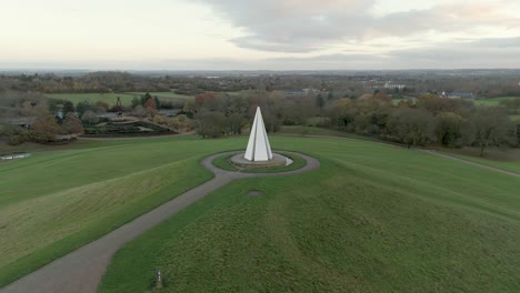 an aerial view of campbell park in milton keynes at dawn, buckinghamshire, england, uk