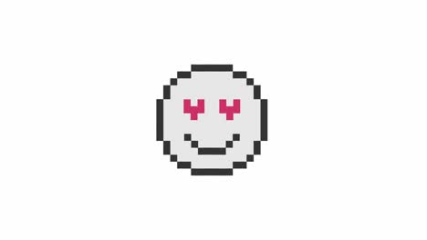 encantadora sonrisa hud símbolo holográfico en pantalla de televisión digital vieja animación de glitch de bucle sin costuras. corazones. retro dinámico y alegre. imágenes de video coloridas y vintage.