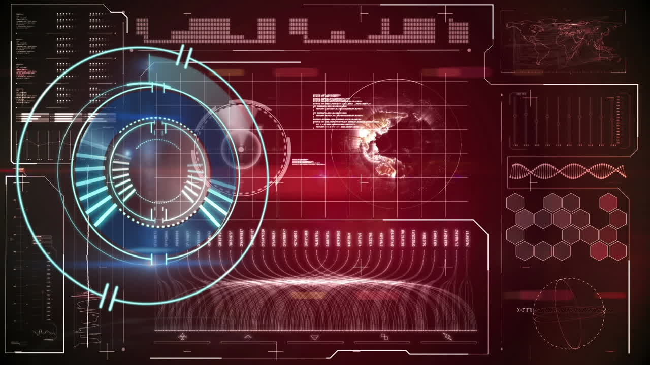 디지털 화면에서 스 ⁇  스캐닝과 데이터 처리의 애니메이션