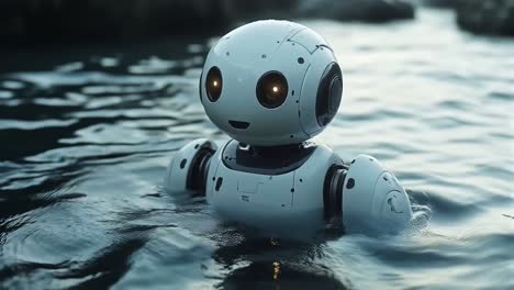 a robot in water
