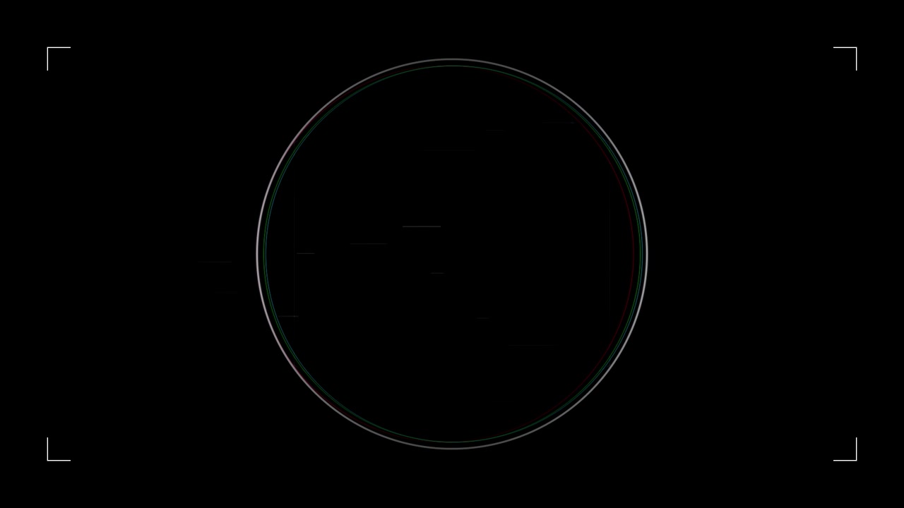 Digital Glitch Effect with Circular HUD Overlay