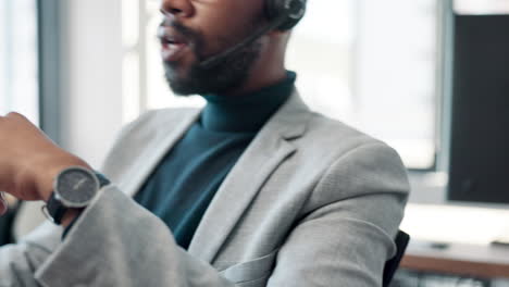 man with headset in office