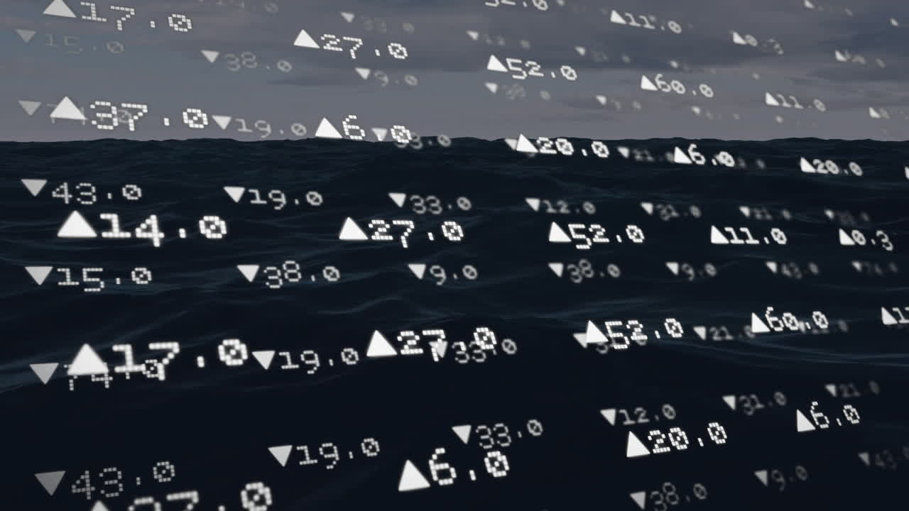 Animazione di elaborazione dati sul mare