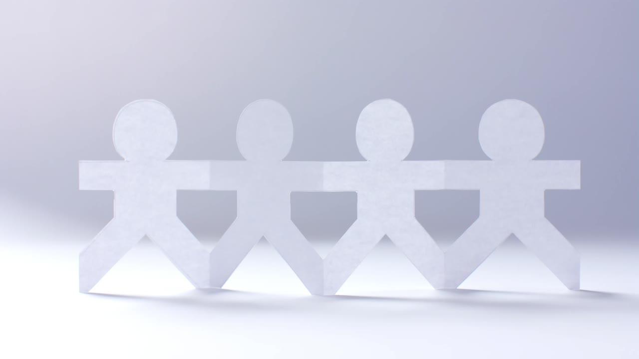 사본 공간과 함께  ⁇  배경에  ⁇  종이로 만든 손을 잡은 사람들의 클로즈업