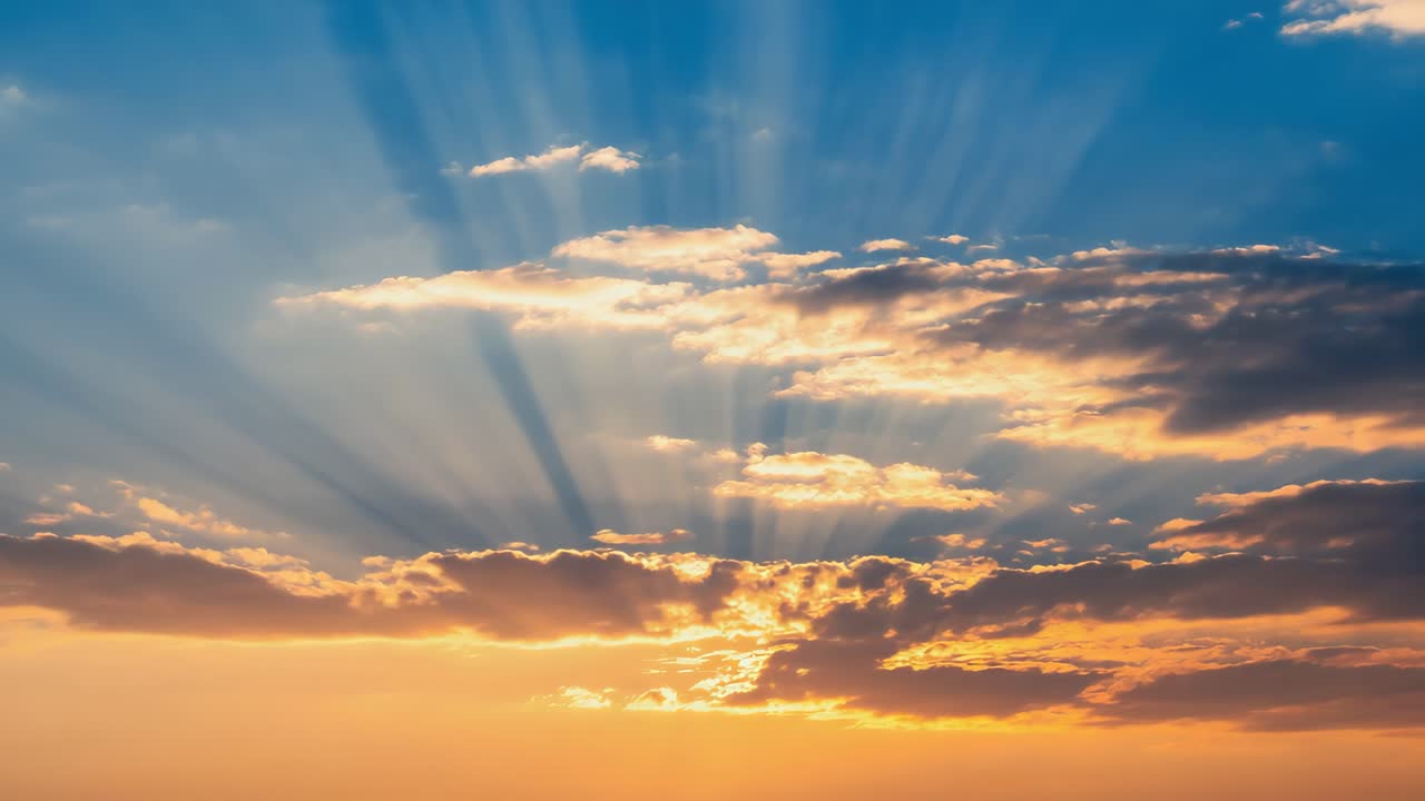 Sun Rays Shining Through Clouds