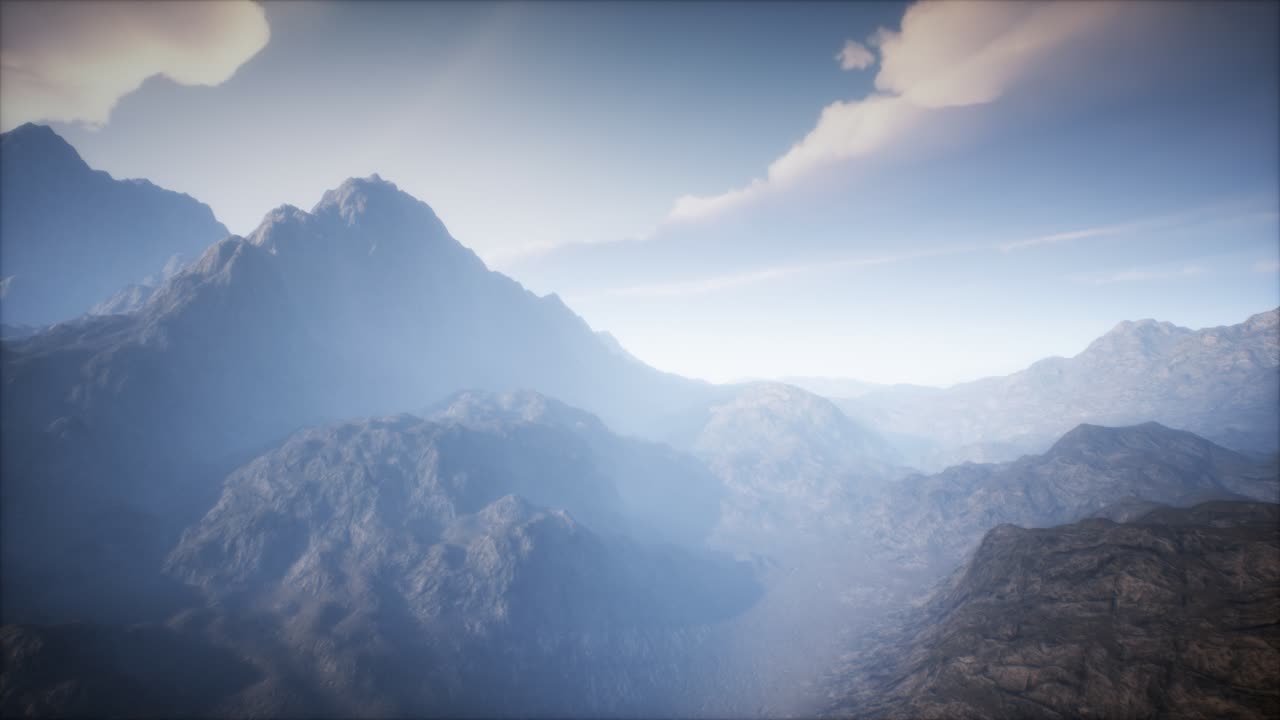 paisaje del cráter del volcán con niebla