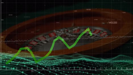 Animation-of-financial-data-data-processing-over-roulette