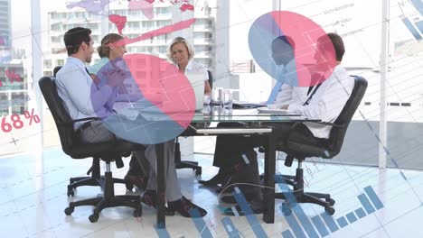 grupo de personas de negocios y datos