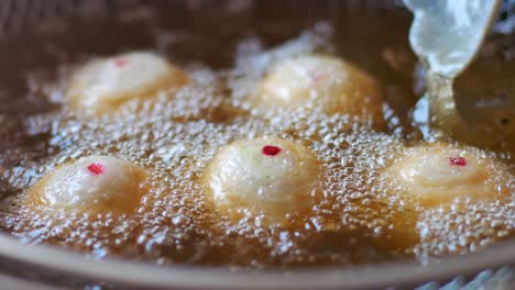 preparation of puff pastry dough for the fried chinese pastry.