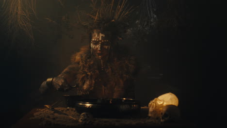a witch in an old magical hut cast a curse