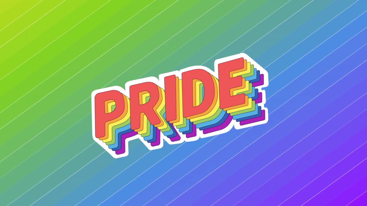 무지개 줄무 ⁇  위의 자존심 텍스트의 애니메이션