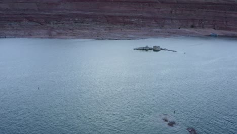 aerial drone footage of summer in lake powell, page, arizona, usa