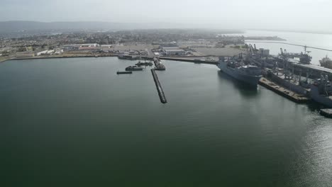navy ships and equipment in the bay