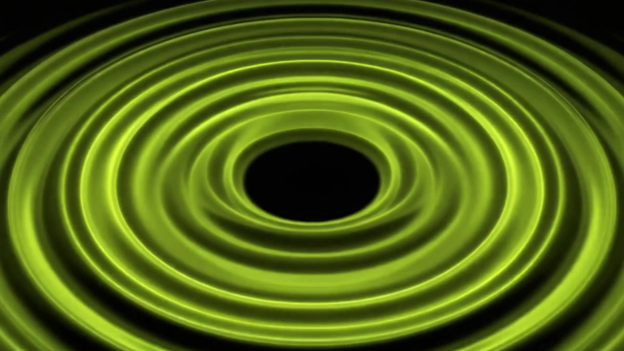Effetto increspatura di liquido verde astratto su sfondo nero