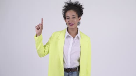 happy young beautiful african businesswoman
