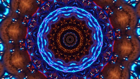 animación azul y roja. ciclo de kaleidoscopio vj