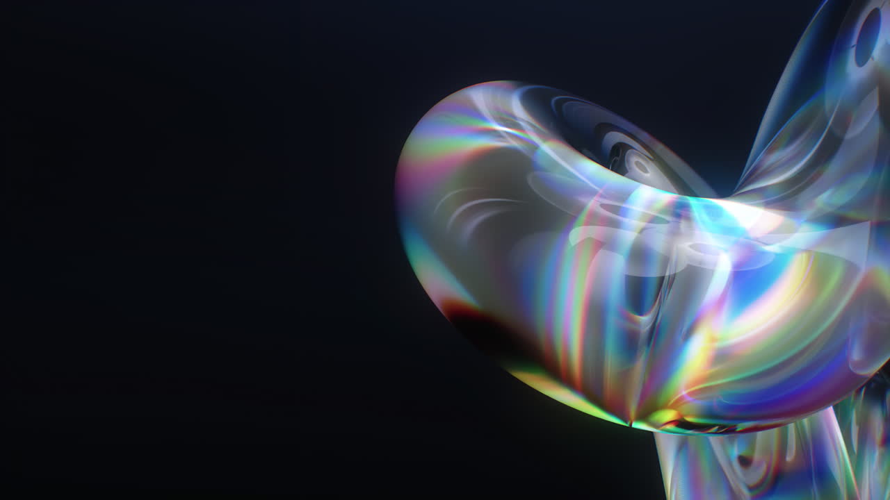 수많은 거품이 있는 반사 표면을 특징으로 하는 놀라울 정도로 다채로운 추상적인 예술 작품