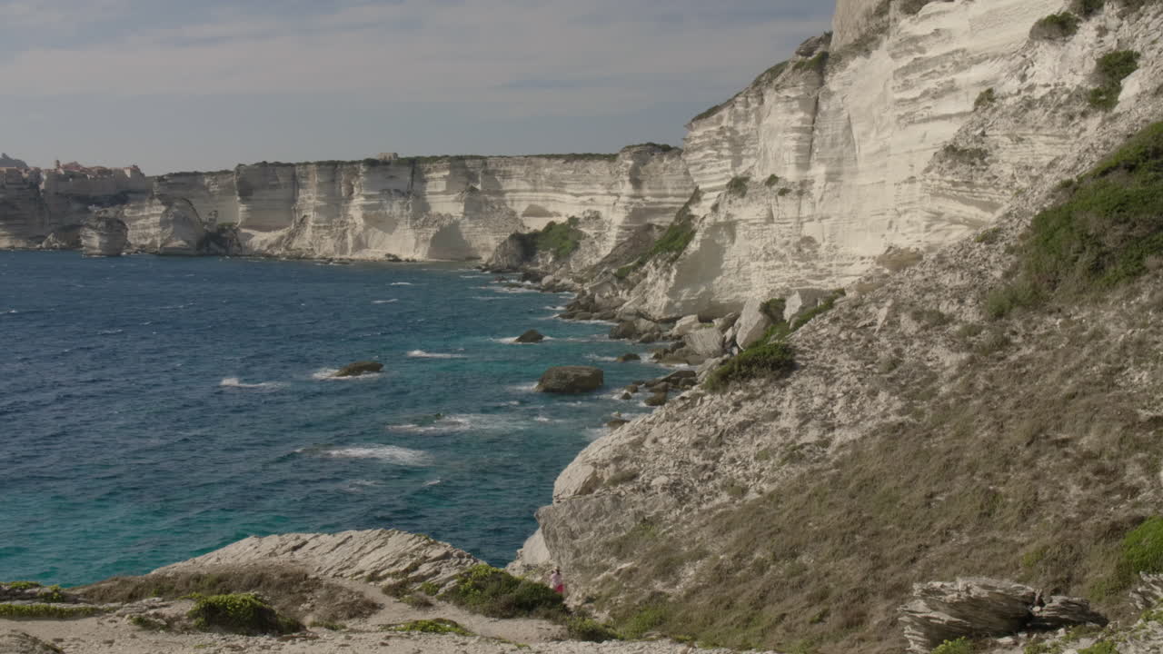 Bonifacio Corsica Cliffside Mediterranean Sea with Coastal Landscape