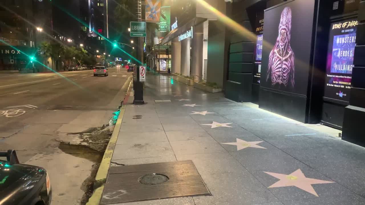 Hollywood Walk of Fame con stelle di celebrità