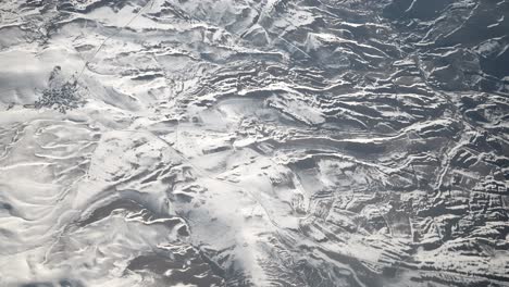 aerial view of snow-covered winter landscape
