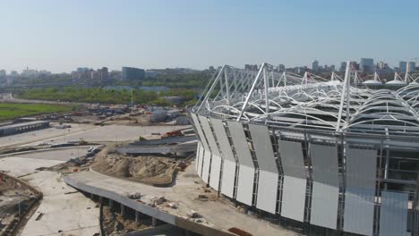 construction of a modern stadium