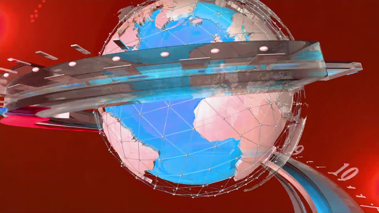 3D 디지털 세계 지도 뉴스 소개 배경