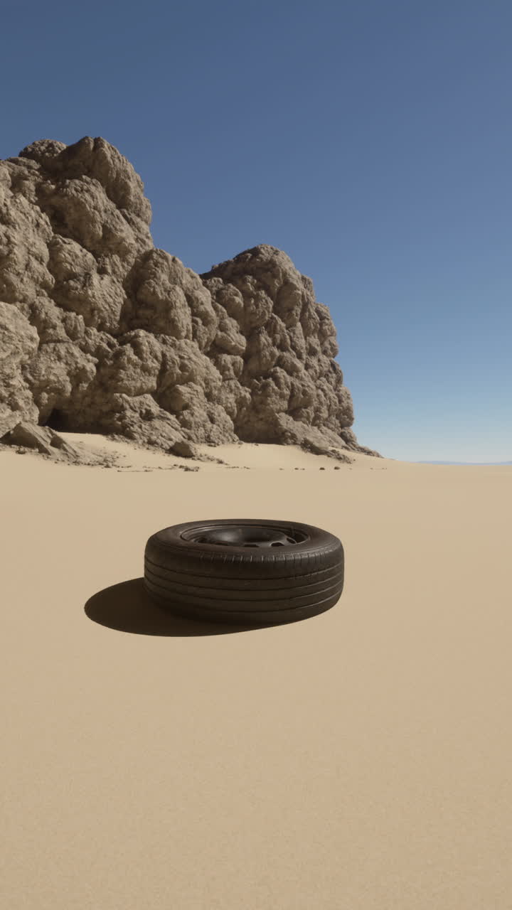 un neumático en el desierto