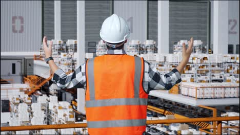 warehouse worker inspecting inventory