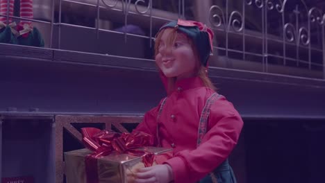 christmas elf with gift