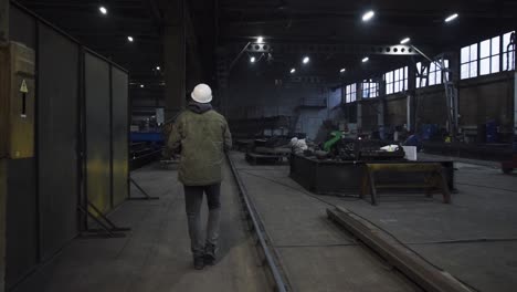 worker in a large industrial factory