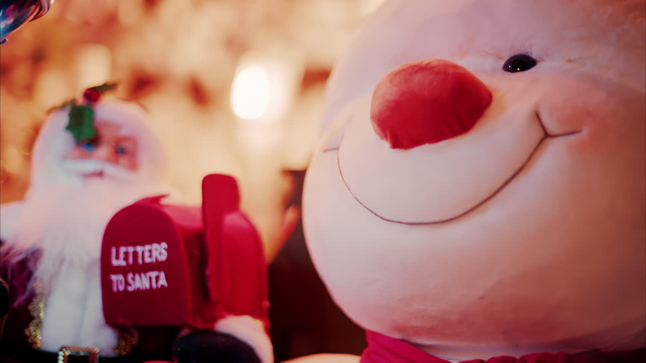 Big snowman decoration in the courtyard of the Monte Carlo Casino in the evening