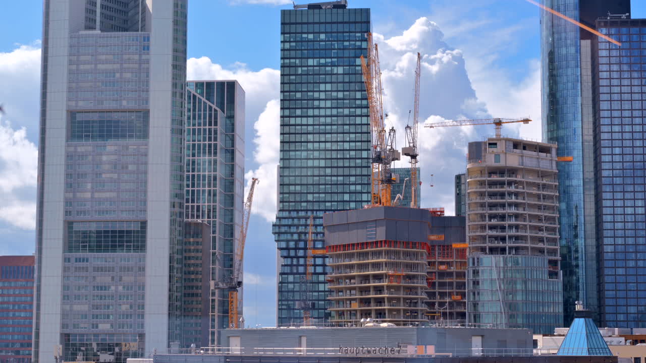 Frankfurt, Germany - November 13, 2022: View of the Four Frankfurt skyscraper project in the city