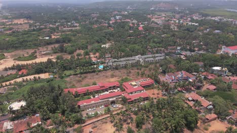 candolim city beach landscape drone shot india goa top view bird's eye view revealing shot