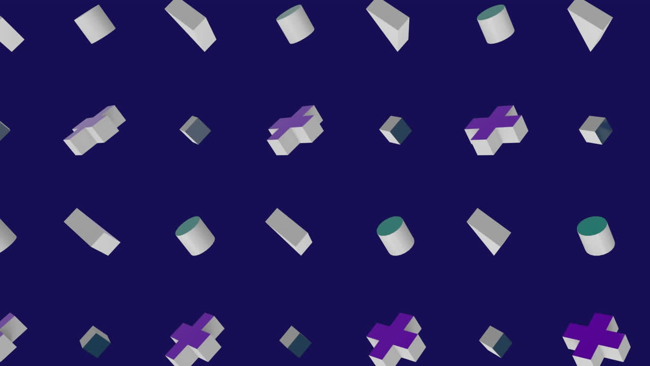 보라색 배경에 있는 색 ⁇ 의 모양의 애니메이션