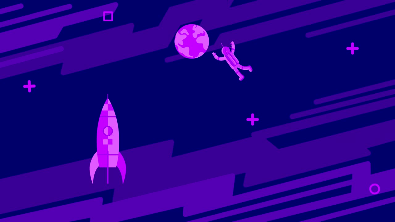 un astronauta vuela a través del espacio exterior