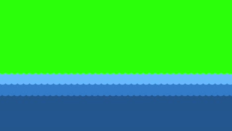 animation of water waves. sea, ocean or river concept. green screen. 4k