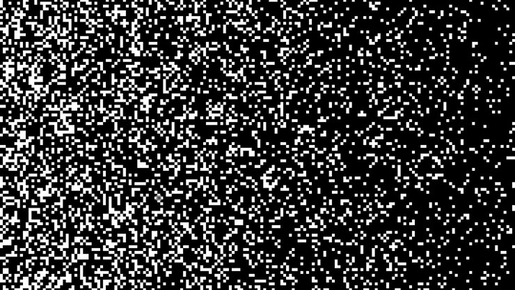 Transizione di Rumore Digitale Astratto con Pixel Bianchi e Neri