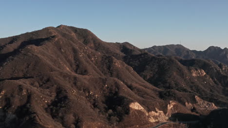 Aerial-Shot-of-Yanshan-Mountain-range-Near-Beijing,-China