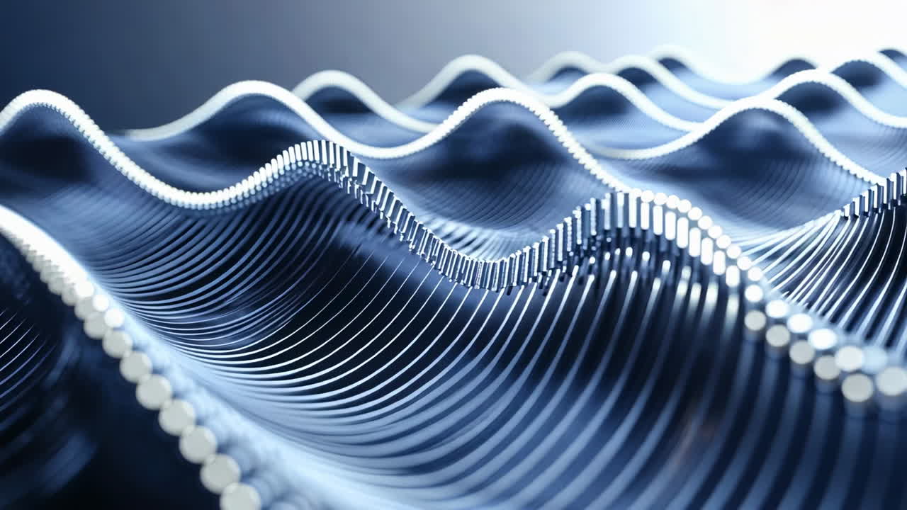 Abstract Blue Wave Pattern with Glowing Lines