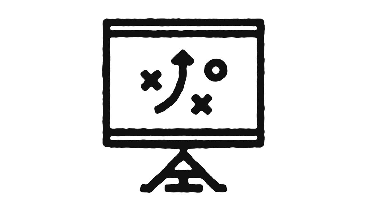 Tactics Icon Animation Footage & Alpha Channel