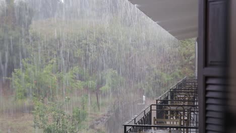 heavy rain at a hotel in greece