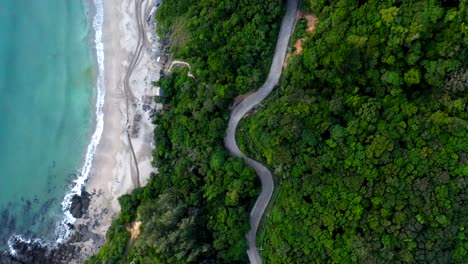 bird eye view of jungle and nui bay beach