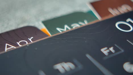 Detail-shot-of-a-calendar-on-table,