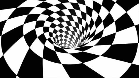 black and white checkerboard spiral illusion