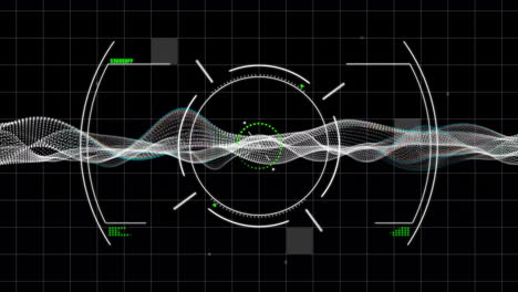 animation of network of connections over scope scanning