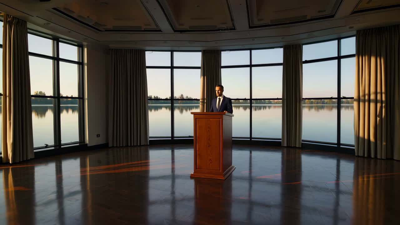 Business Presentation by a Speaker