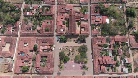 Jib-up-in-zenith-view-above-central-park-and-church-in-a-village