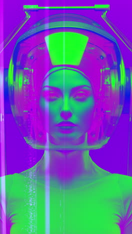 muñecas estatuas femeninas de porcelana con altavoces de audio y auriculares hechos con ai