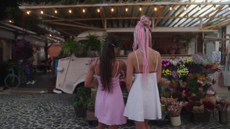 two women at a flower shop
